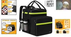 Durable Insulated Delivery Backpack with Reflective Strips — Fits Uber Eats