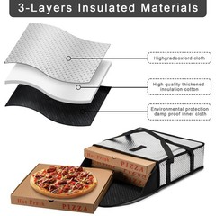 Pizza Bags for Delivery 18″ X 18″ X 5″ Moisture-Free Heavy-Duty Food Carrier