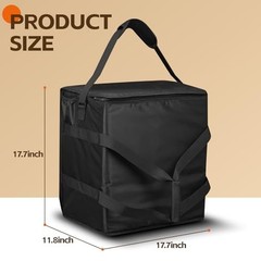 Insulated Heated Pizza Delivery Bag — Portable Food Warmer with 12V Power Port