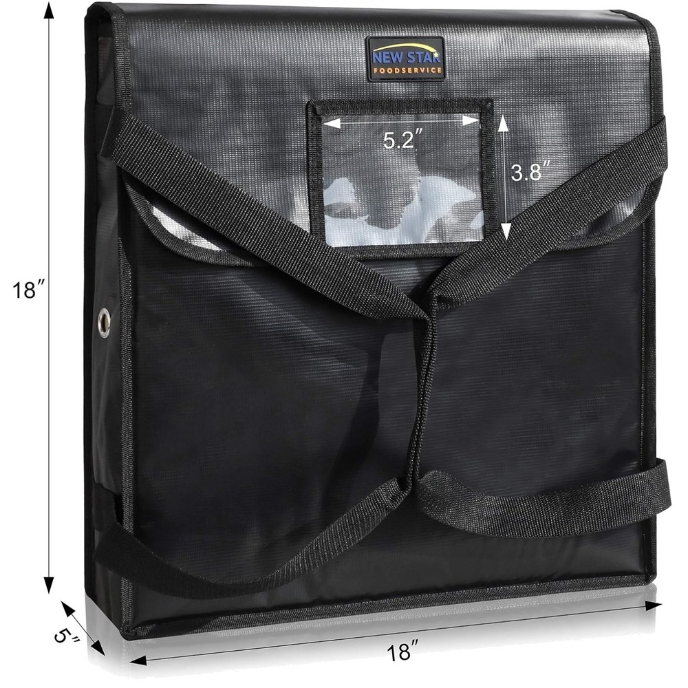Classic Style 18x18x5 Inch Pizza Delivery Bag, Black