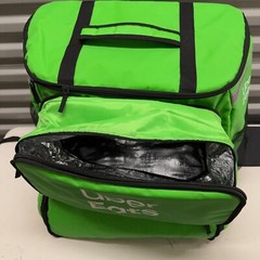 Uber Eats Insulated Delivery Backpack Bag Food Bag XL Green cover Drink Holder