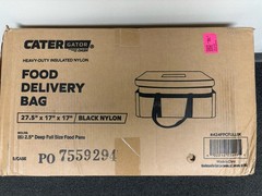 CaterGator Dash Insulated Food Pan Carrier 6 Pan 27.5x17x17 Black Nylon (5/Case)
