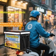 DEAYOU Insulated Food Delivery Bag for Bike, Pizza Delivery Bag with Divider …