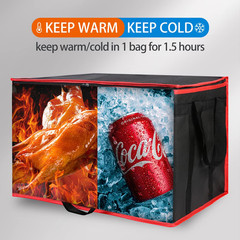 Insulated Food Delivery Bag for Hot and Cold Meal, Xxx-Large Grocery Tote Insula