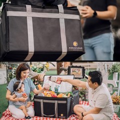Herculean Premium Insulated Food Delivery Bag with YKK Zipper – Large Commerc…