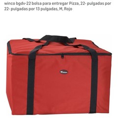 Winco BGDV-22 Pizza Delivery Bag Pizza Bag 22x22x13 Inches Red Insulated