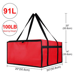 Insulated Pizza Delivery Bag for Carry Hot, 20″ X 20″ X 14″ Carrier Warmer, Insu