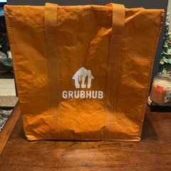 GrubHub Orange Insulated Delivery Bag Food Groceries Tote Large 18″x18″x8″