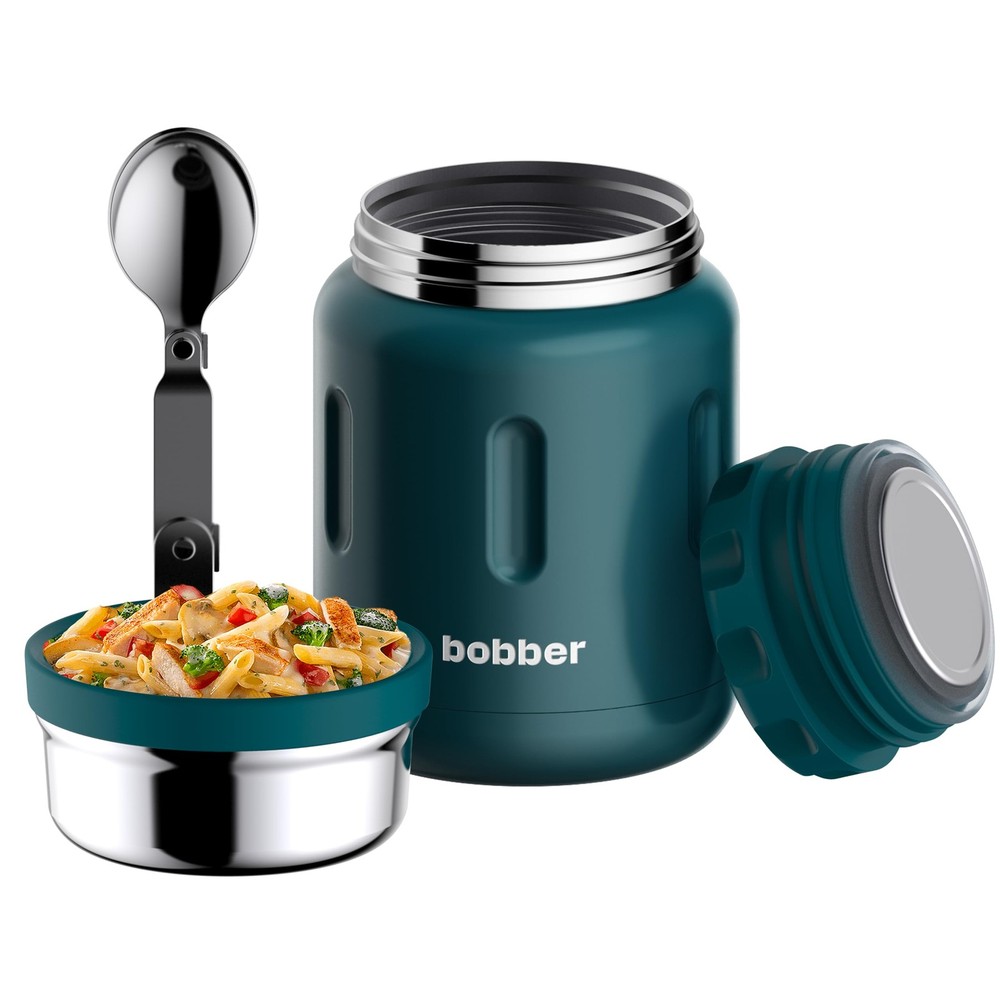 BOBBER 24oz Wide Mouth Insulated Food Jar w/ Spoon & Bowl Stainless Steel