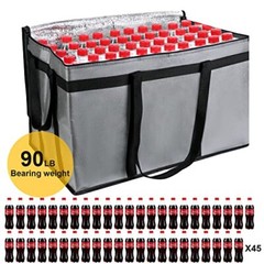 Insulated Food Delivery Bag with Cup Drink Holders for Beverages Grocery Pizza