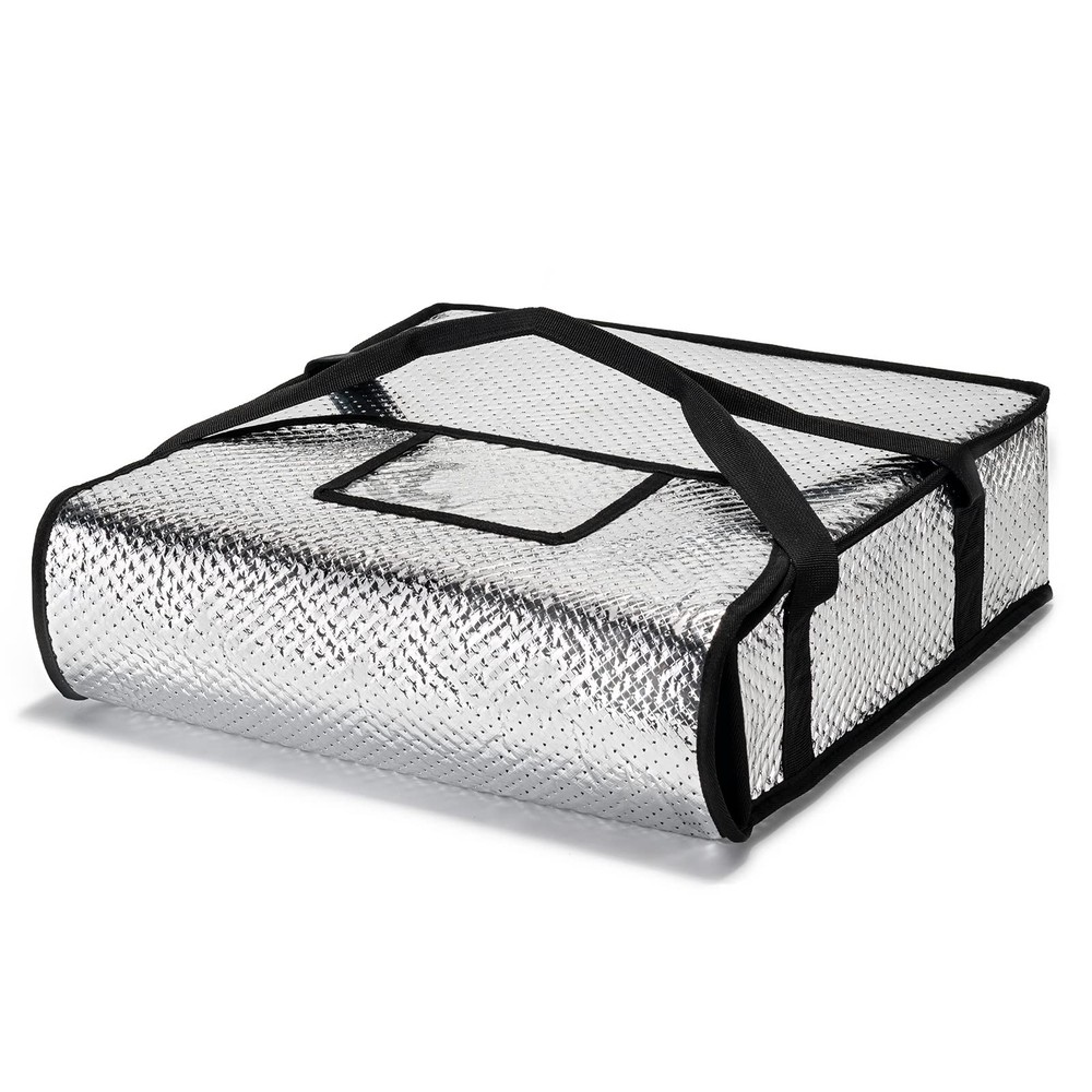 20x20x5 Inch Pizza Delivery Bags Professional Thermal Warmer Silver Hub