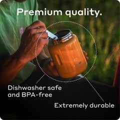 BOBBER 24oz Insulated Stainless Steel Food Jar — Hot 14h/Cold 20h, Leak-Proof