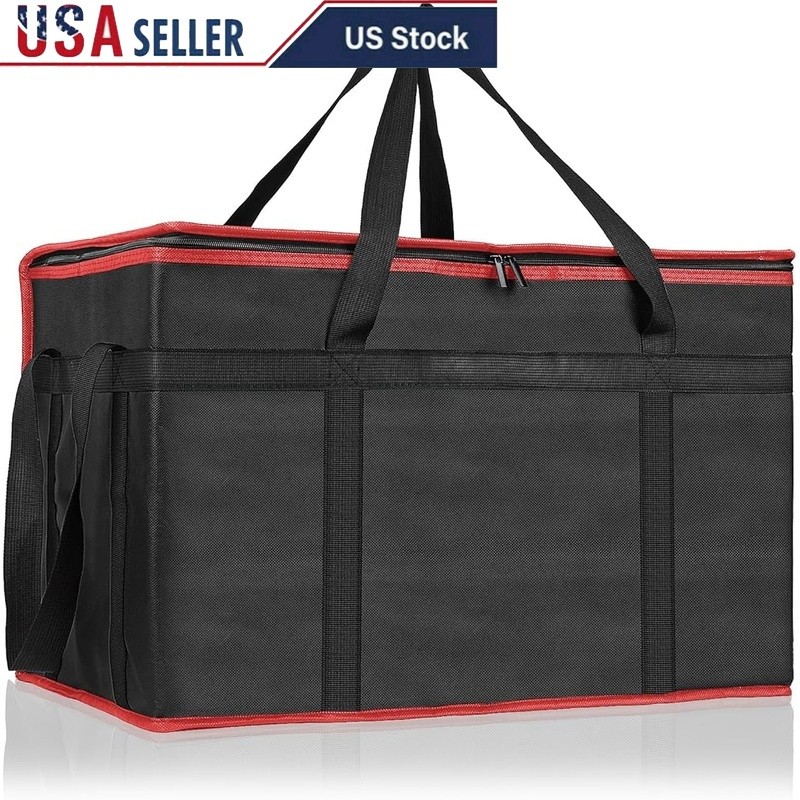 Insulated Food Delivery Bag Reusable Foldable Waterproof Heavy Duty 60lbs New