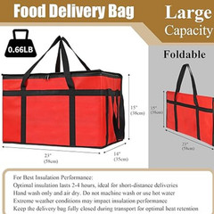 PEASUG Insulated Bags for Food Delivery, XXXL Pizza Delivery Bags for Doordash