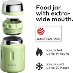 BOBBER 24oz Insulated Stainless Steel Thermo Jar for Hot Food, Wide Mouth