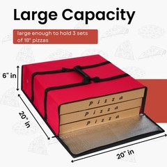 Insulated Pizza Delivery Bag Large Hot Food Bag for DoorDash Uber Eats 20×20