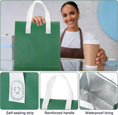 300 Pack Insulated Bags Bulk for Food Delivery 9.5 X 9.5 X 6 Thermal Take Away B
