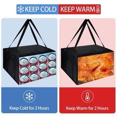 Insulated Pizza Delivery Bag for Carry Hot, 20″ x x 20 x 20 x 14, Black