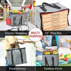 1-Pack Insulated Reusable Grocery Bags, X-Large Insulated Food Delivery Bag f…