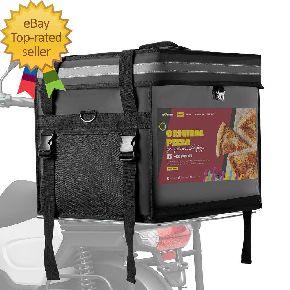 Insulated Food Delivery Bag for E-Bikes/Scooters/Motorcycles Waterproof