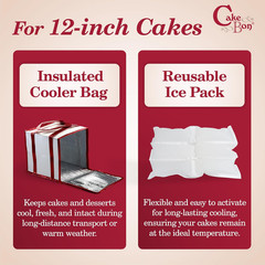 12-Inch Cake Insulated Cooler Bag with Ice Pack Sheets – Premium Carrier Bag for