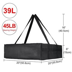 Insulated Food Carrier Warmer Bag — 20″x20″x6″ Black