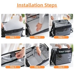 Large Insulated Food Delivery Bag Fixed Base XL 18.1×13.8×13.8 Inch Black