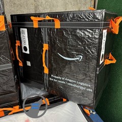 (6) AMAZON COURIER LARGE DELIVERY STORAGE BAGS 28x24x20 BLACK LOT OF 6 TOTES