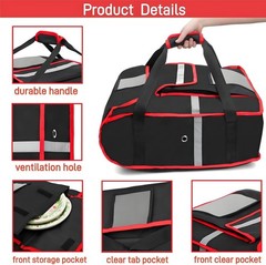Insulated Pizza Delivery Bag, 20»L x 20»W x 8»H Professional Thermal…