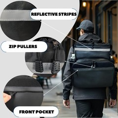 Insulated Food Delivery Backpack made with Expandable 1680D Black