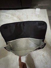 Insulated Black and White Chevron Food Pan Bag