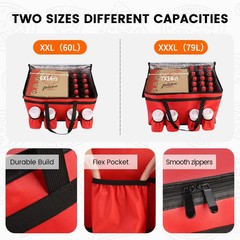 Insulated Food Delivery Bag with 4 Cup Holders, XXX-Large Commercial Grade Insul