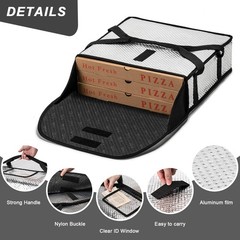 Pizza Bags for Delivery 18″ X 18″ X 5″ Moisture-Free Heavy-Duty Food Carrier