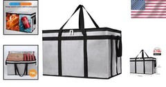 Gray Insulated Food Warmer Bag for Uber Eats and Doordash — 23x14x15