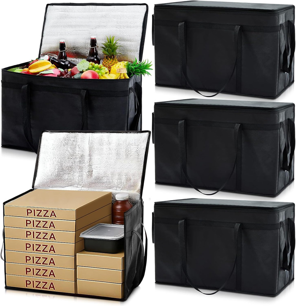XXXL Insulated Food Delivery Bag — 6 Pcs Reusable Hot Grocery Tote Carrier