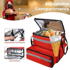 Food Delivery Backpack, Large Insulated Backpack XX-Large（Expandable）, Red