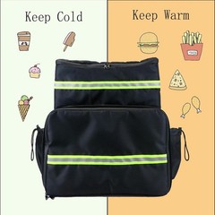Extra Large Insulated Food Delivery Backpack for Pizzas with 4 Pockets