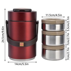 Qiilu Food Flask 2L Termos Para Comida Caliente 24 Horas 304 Stainless Steel
