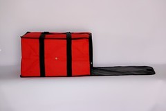 Insulated Pizza Delivery Bag, Red Nylon, 20″ x 20″ x 12″ — Holds up to (6) 16″