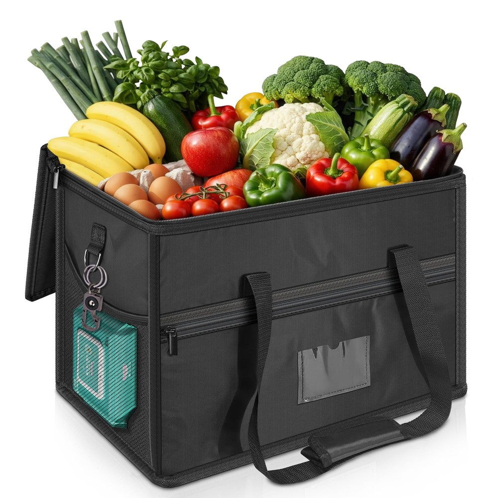 40L Insulated Food Delivery Bag, Heavy-Duty Collapsible Catering Grocery Bag …