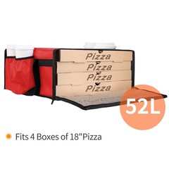 Pizza Bags for Delivery with 4 Cup Holder, Insulated Food Delivery Bag, Doord…
