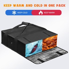 Boczif Pizza Bags — Insulated Warmer for 20x20x6 inches, black