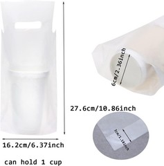 50 Pcs Portable Drink Carriers with Handle for Take Out Cup Holders