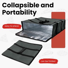 TOGETRUE Pizza Bag, Insulated Bags for Delivery 20W x 20D x 6H, Grey