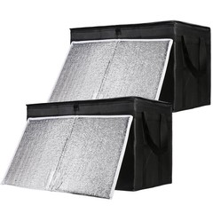 Spacious Insulated Grocery Tote Bags, 79L Food Warmers with Hard Bottom Design