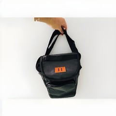 Insulated Food Pan Bag Soft Cooler Tote, Foil-Lined Interior, Black/Gray