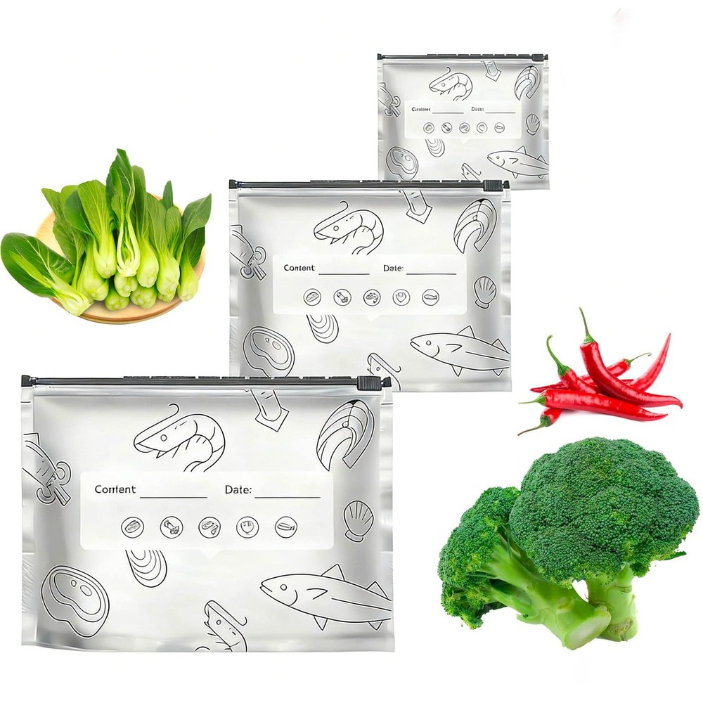 BFRAHD 30 PCS Reusable Aluminum Foil Food Storage Bags,Resealable Ziplock…