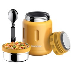 BOBBER 24oz Insulated Stainless Steel Food Jar — Hot 14h/Cold 20h, Leak-Proof