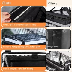 Insulated Bags for Food Delivery with Cup Holder and Fixed Base 17.3″ x 13.5″…
