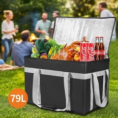XXXL 2 Pack Insulated Food Delivery Bag with Removable Hard Bottom, Reusable …